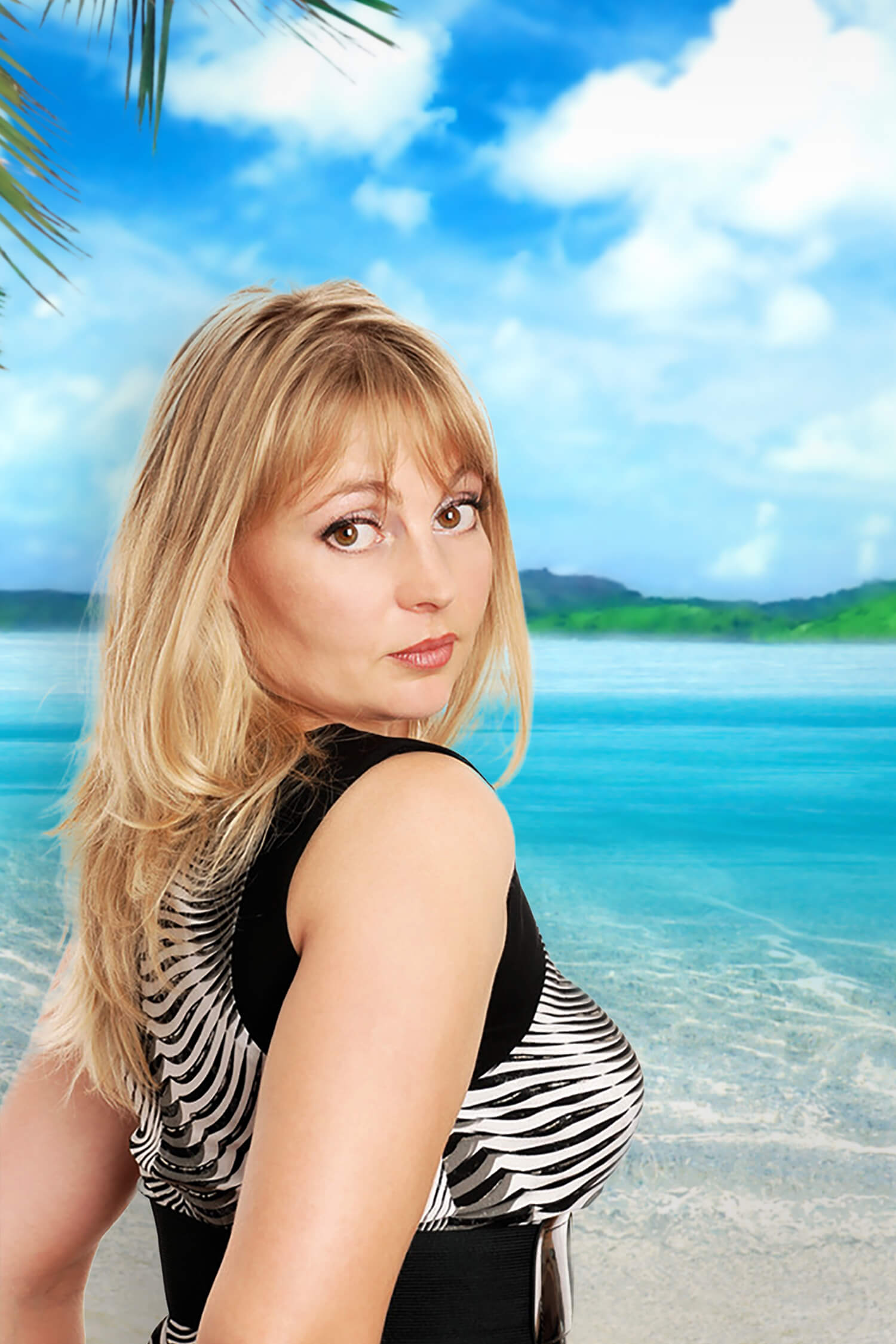 Tropischer Küsten Sandstrand Sommer Hintergrund M5-101