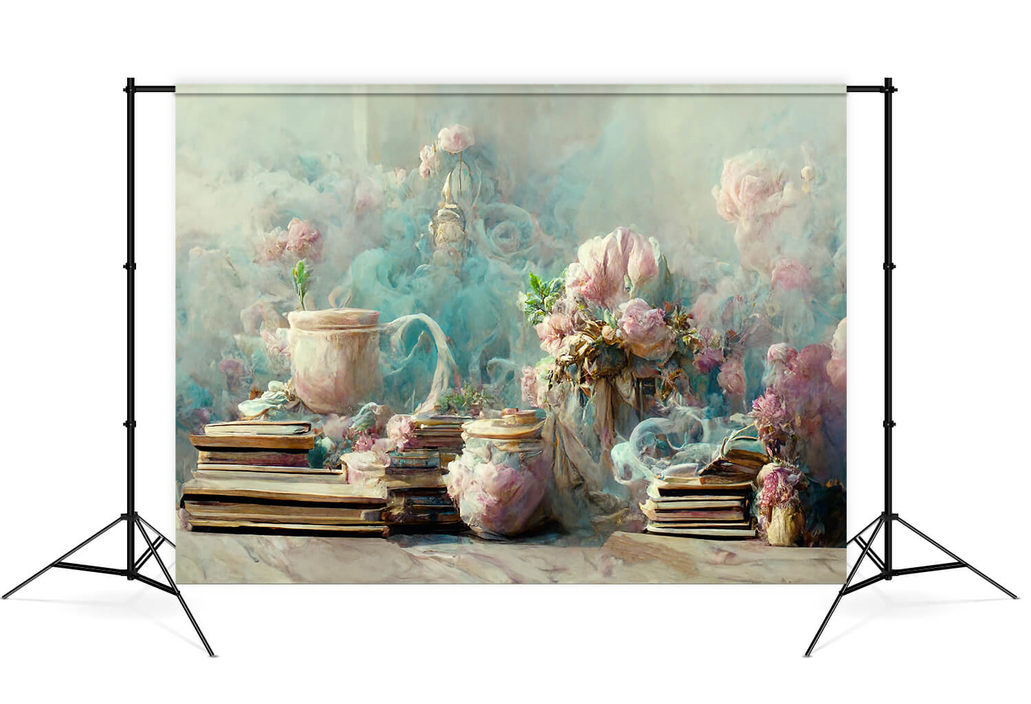 Kunstmalerei Nachmittagsteebuch Blumenhintergrund M5-155
