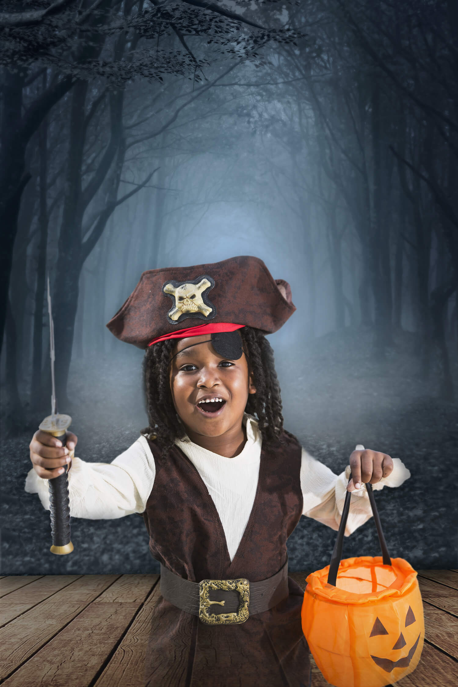 Nebelwald Halloween Fotografie Hintergrund M6-127