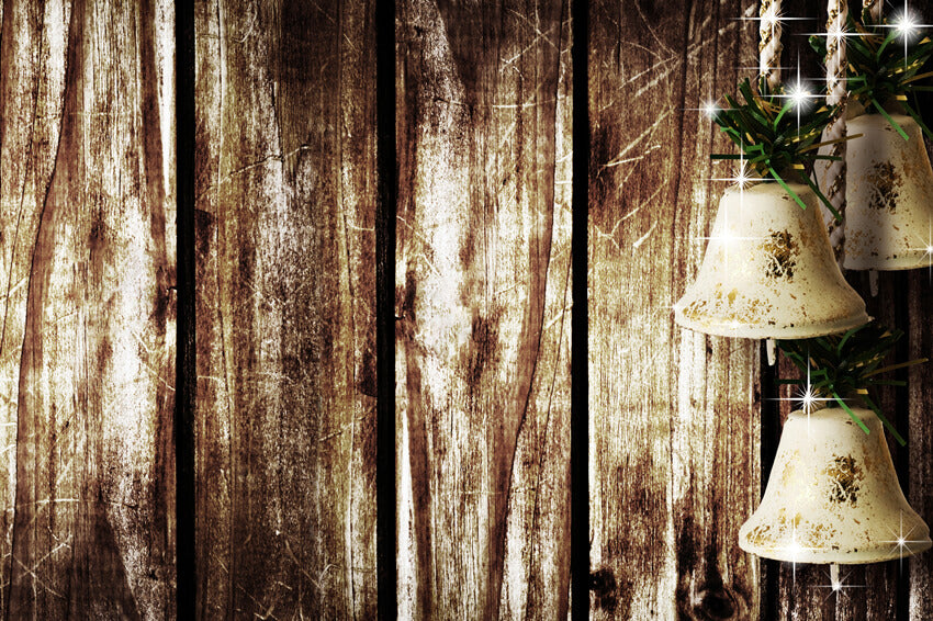 Weihnachtsglocken Vintage Holz Fotografie Hintergrund M6-144