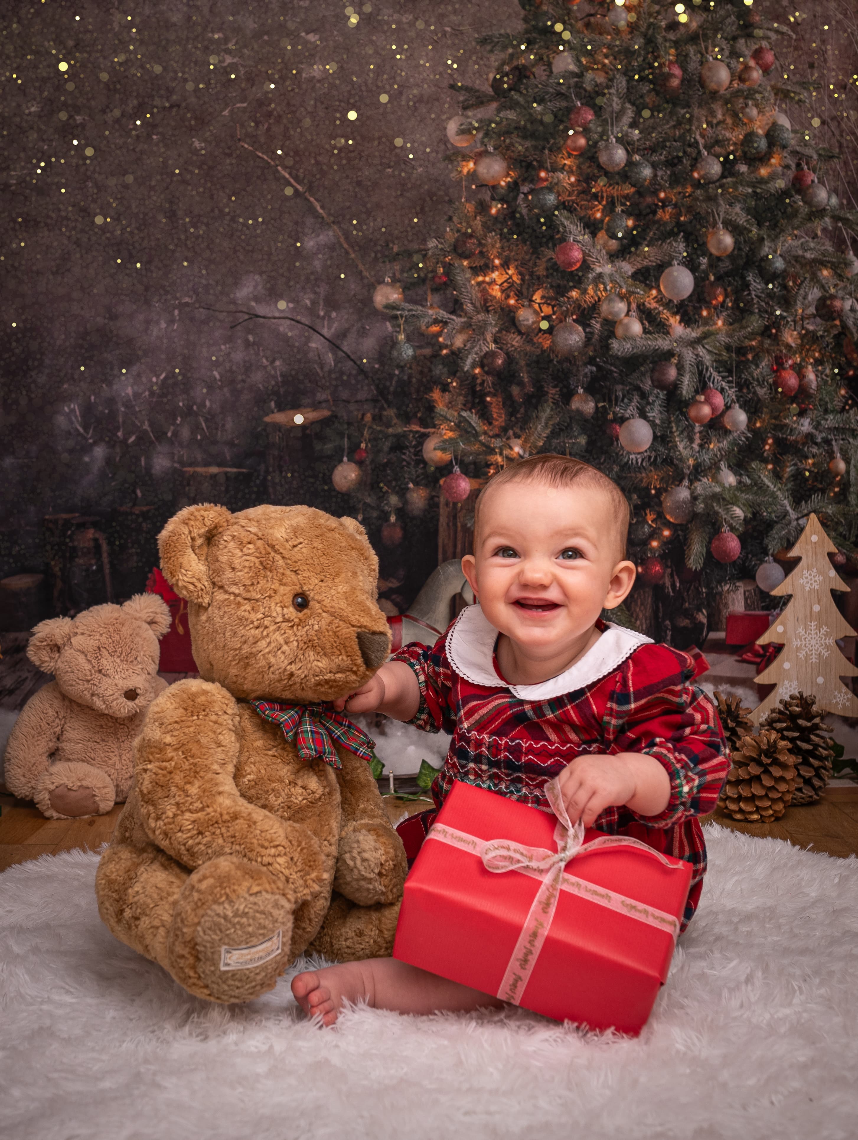 Weihnachtsbaum Geschenkboxen Weihnachtsmann Hintergrund M6-39