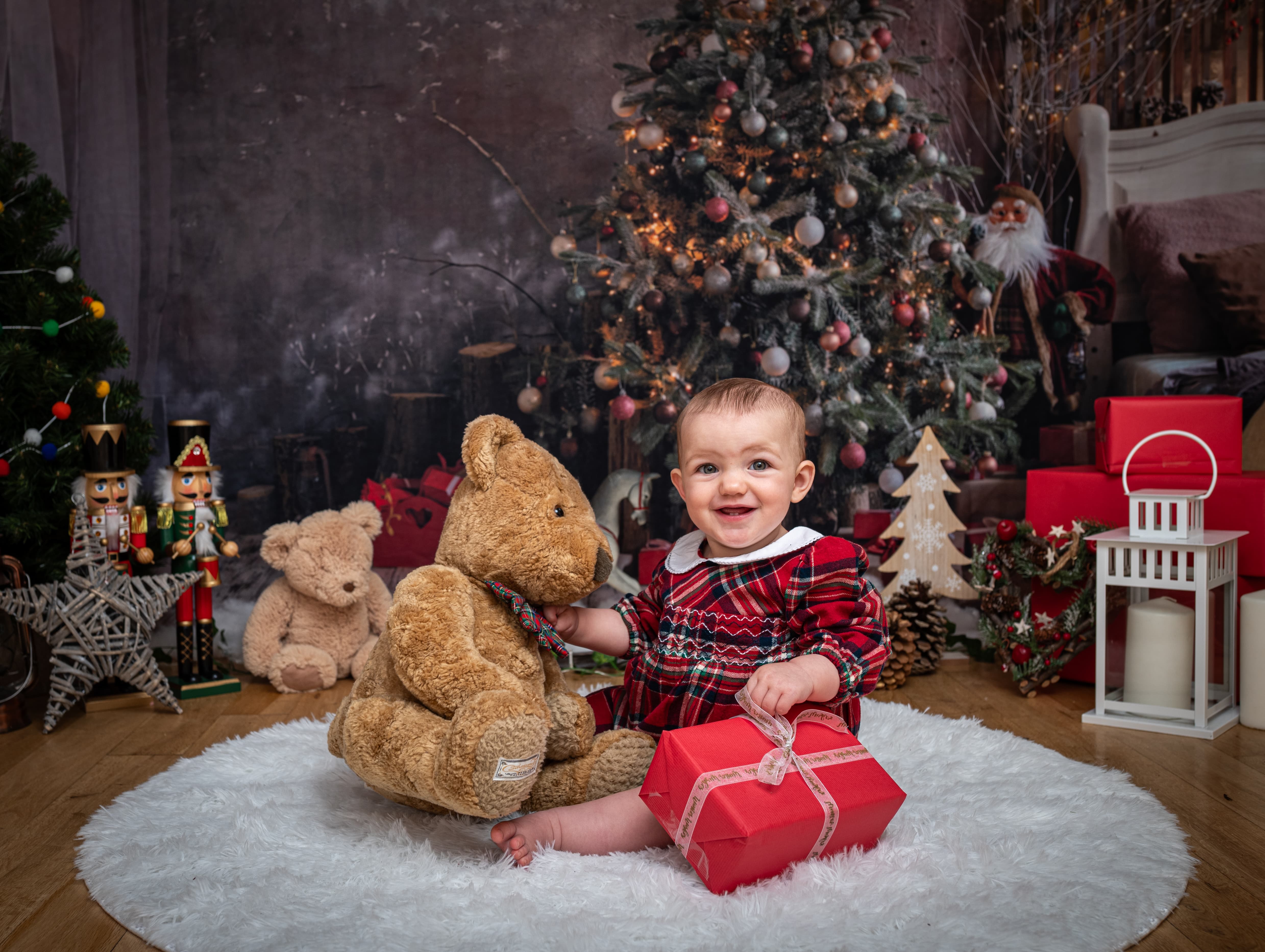 Weihnachtsbaum Geschenkboxen Weihnachtsmann Hintergrund M6-39