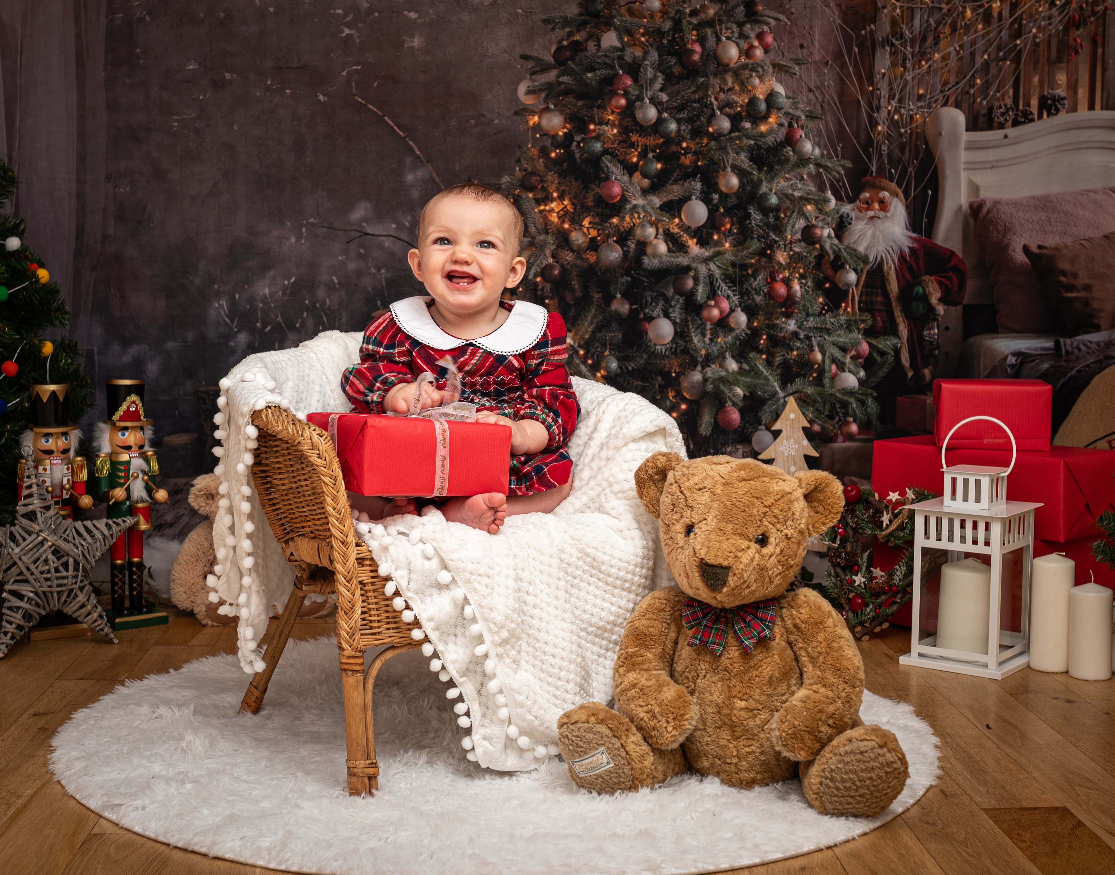 Weihnachtsbaum Geschenkboxen Weihnachtsmann Hintergrund M6-39