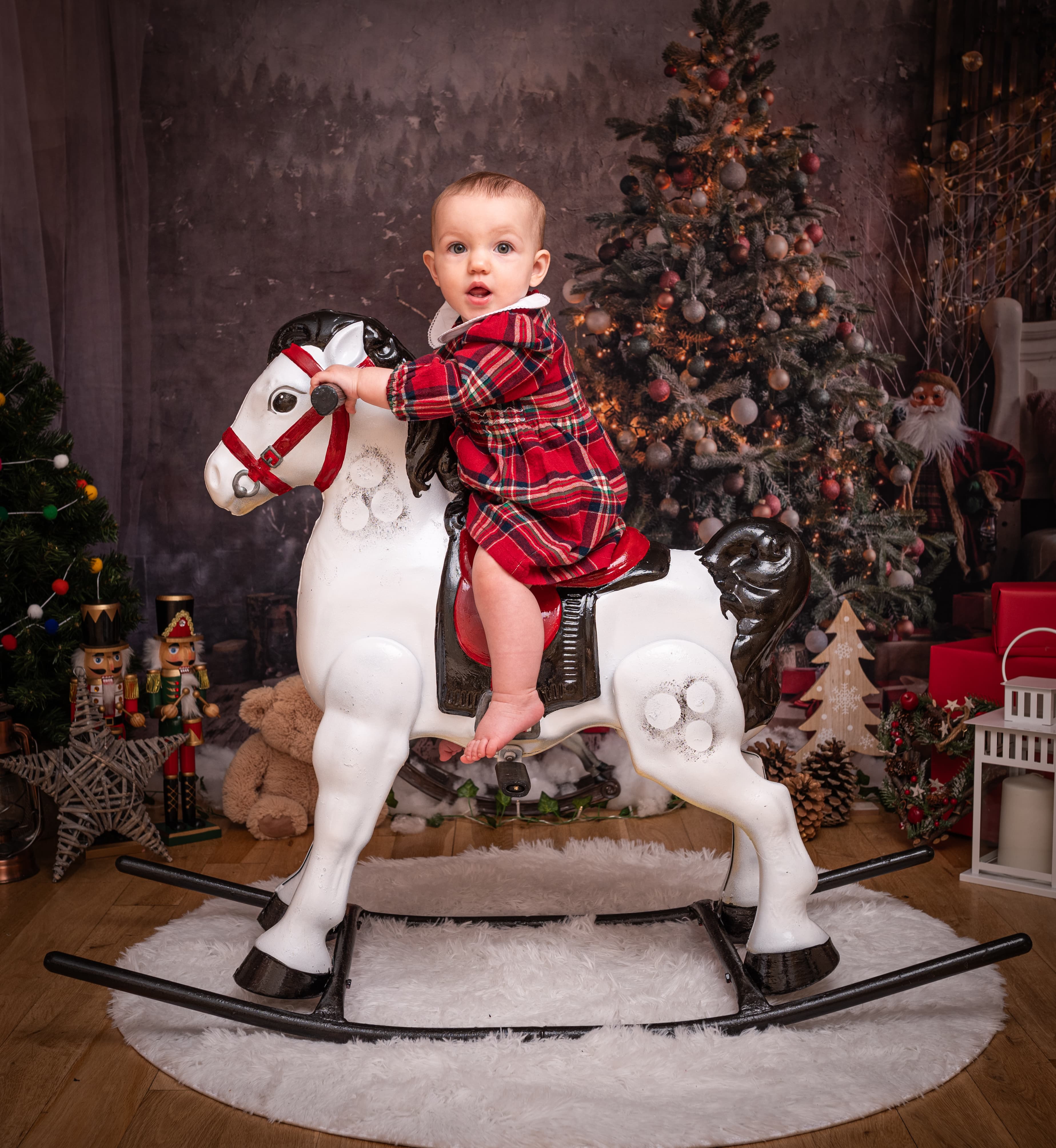 Weihnachtsbaum Geschenkboxen Weihnachtsmann Hintergrund M6-39