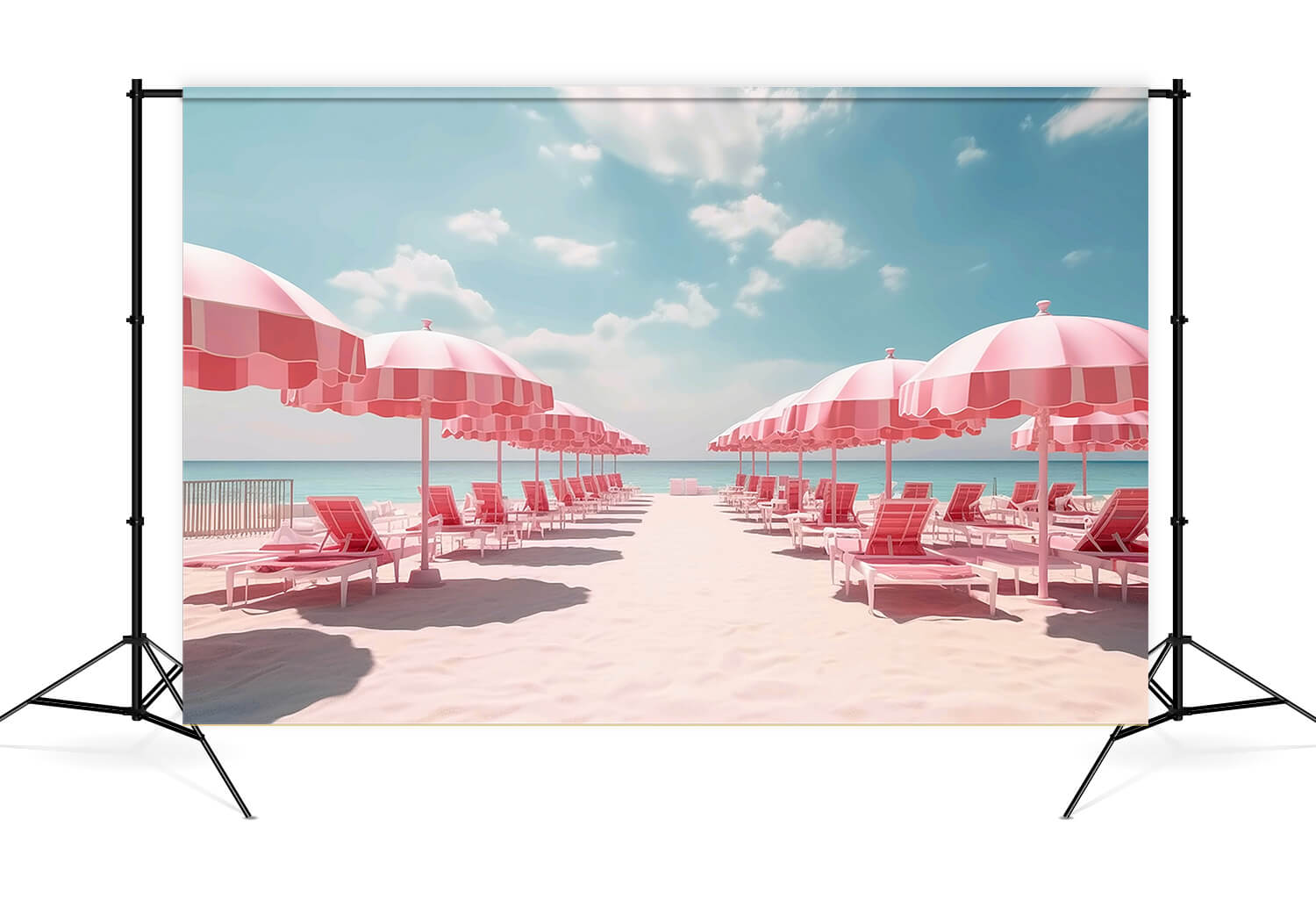 Rosa Sommer Strand Modepuppen Hintergrund M7-103