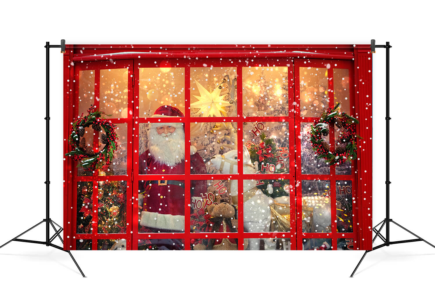 Weihnachts Weihnachtsmann Schaufenster Hintergrund M7-14