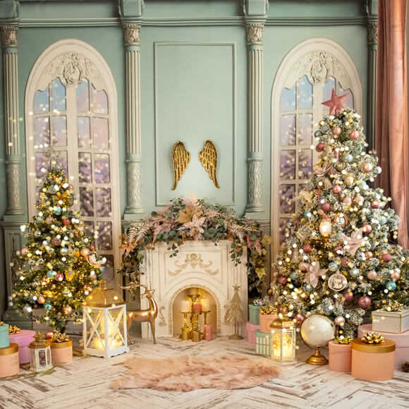 Klassischer Kaminhintergrund für den Innenbereich von Xmas Palace M7-29