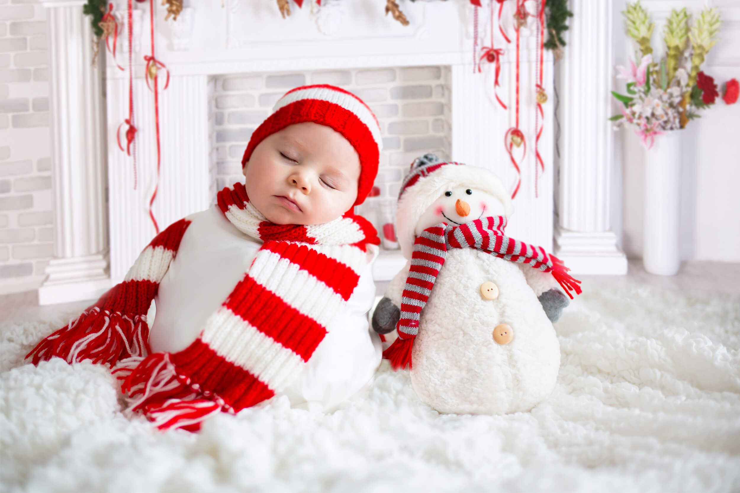 Weihnachts Kaminkranz Fotografie Hintergrund M7-41