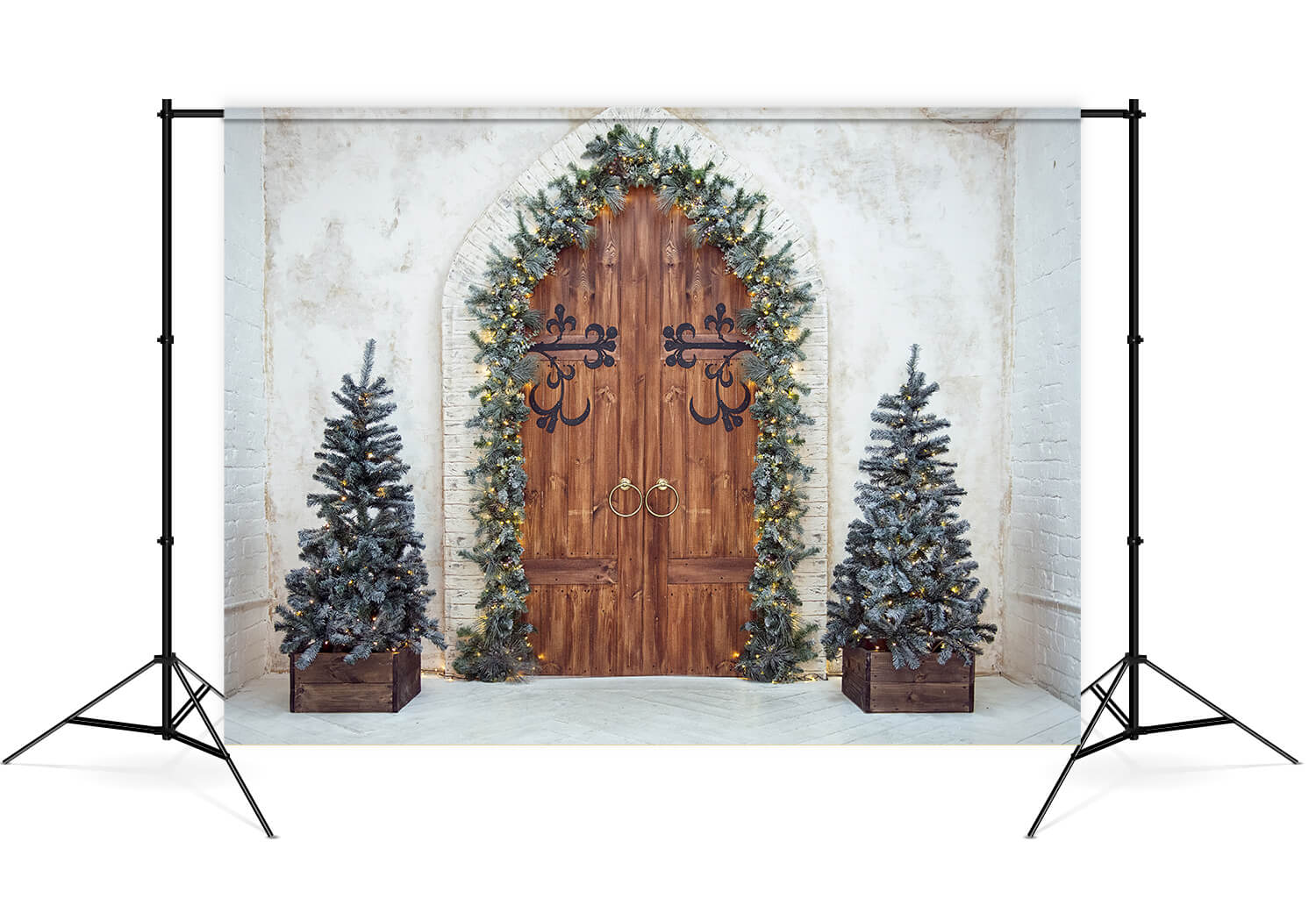 Weihnachtsbaum Holz Tür Wand Hintergrund M7-46