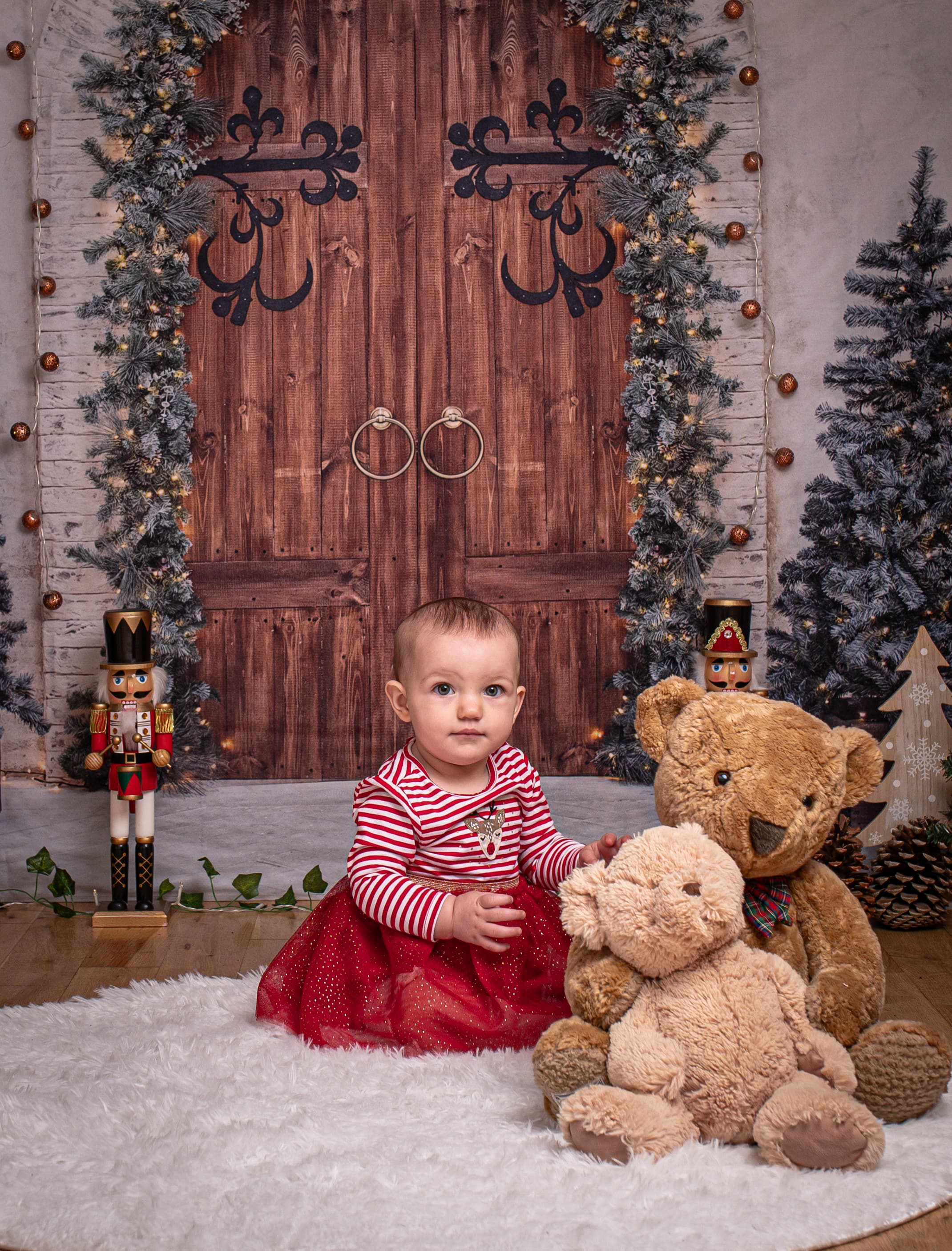 Weihnachtsbaum Holz Tür Wand Hintergrund M7-46