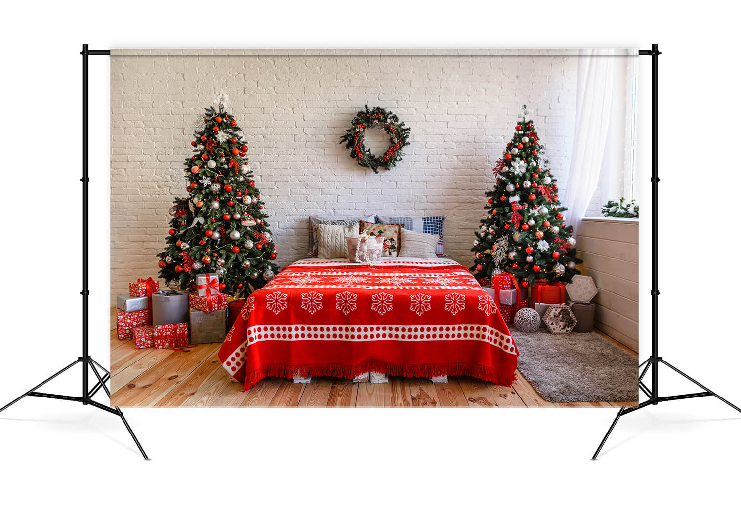 Weihnachten dekoriert Zimmer Interieur Backdrop M8-63