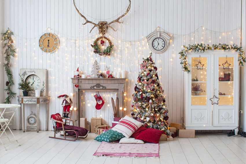 Weihnachtlich dekorierte Wohnzimmer-Kulisse M8-70