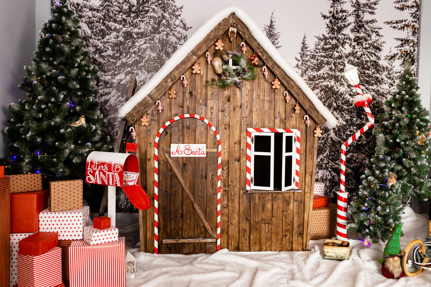 Lebkuchen Holzhaus Weihnachtsdekoration Kulisse M9-11