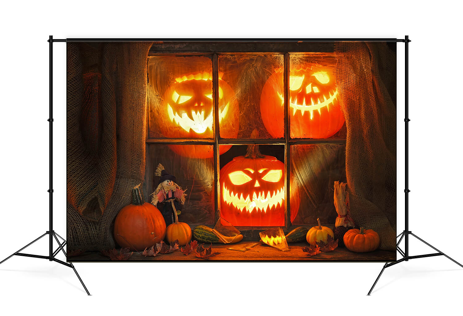 Halloween Kürbis Gespenst Gesicht Laterne Kulisse M9-45