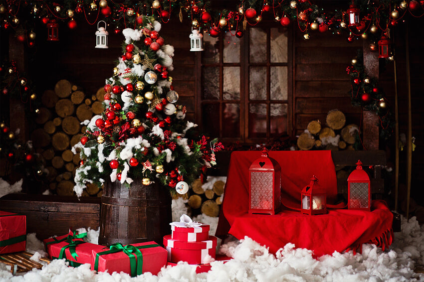 Dekorierte Weihnachten Zimmer Geschenk-Boxen Hintergrund M9-69