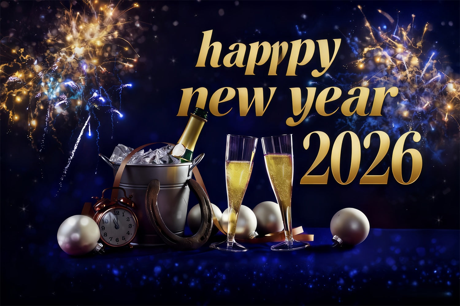 Neujahr Hintergrund Champagner-Toast Mitternachtsfeier Frohes Neues Jahr Hintergrund MRR10-3