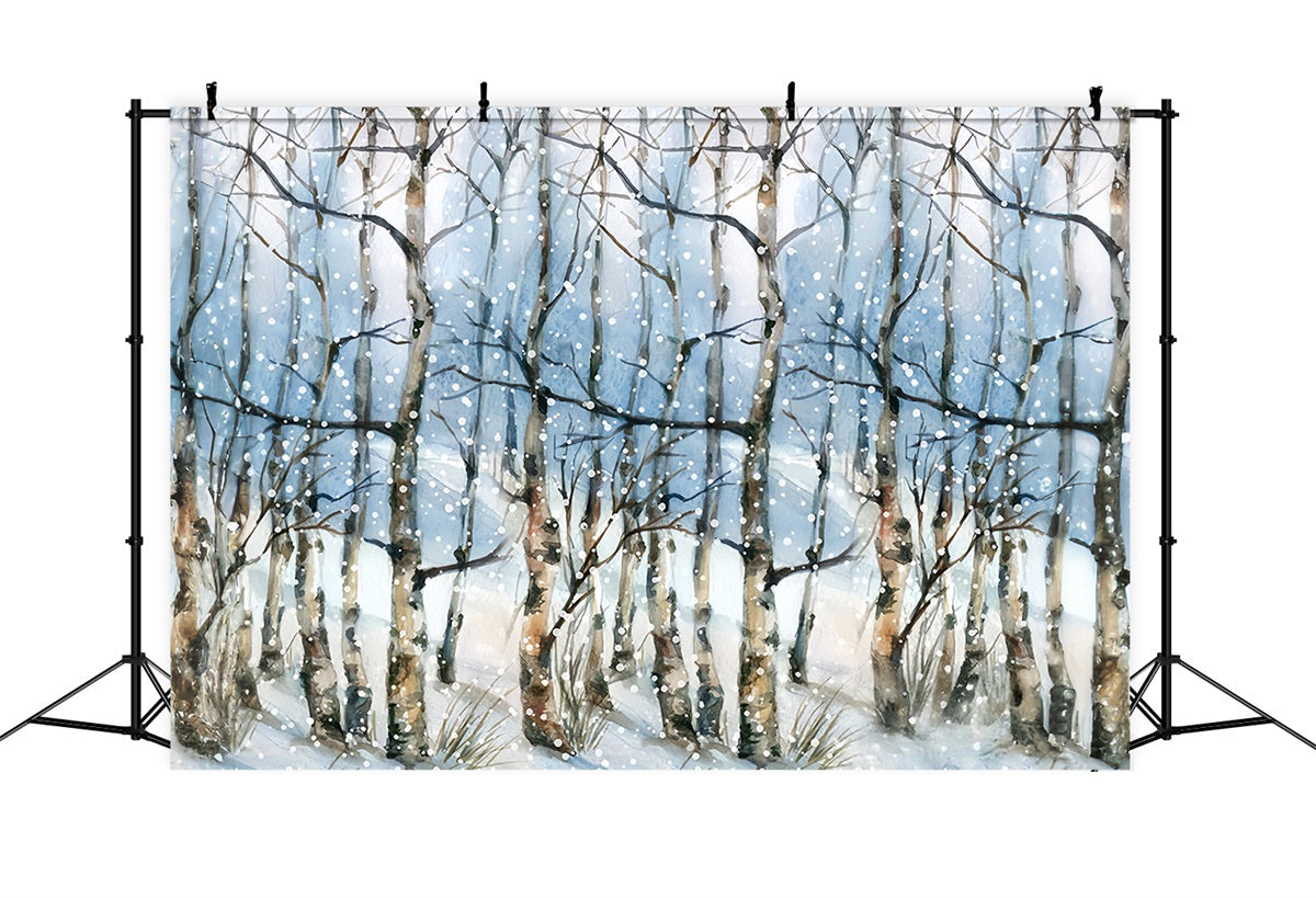 Winterwald-Hintergrund Verschneite Bäume Wunderwald-Hintergrund MRR10-35