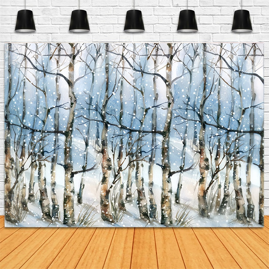 Winterwald-Hintergrund Verschneite Bäume Wunderwald-Hintergrund MRR10-35