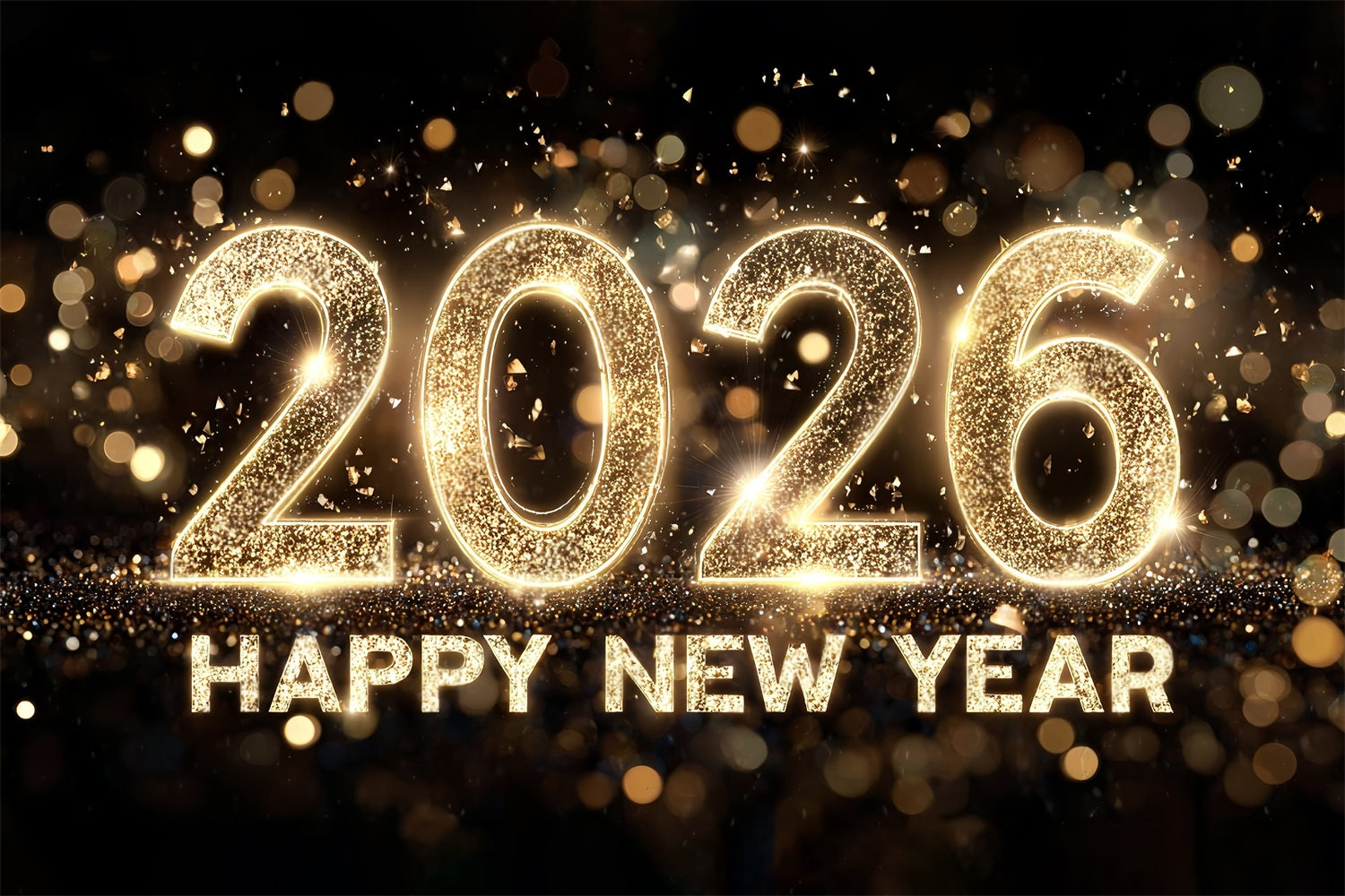 Frohes Neues Jahr Hintergrund Goldener Glitzer Feier Zahlen Neujahr Hintergrund MRR10-5