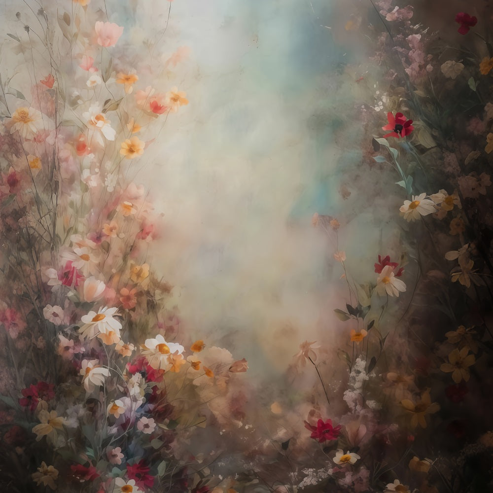 Kunstvoller Hintergrund Üppige Wildblumenwiese Künstlerische Hintergründe MRR10-60