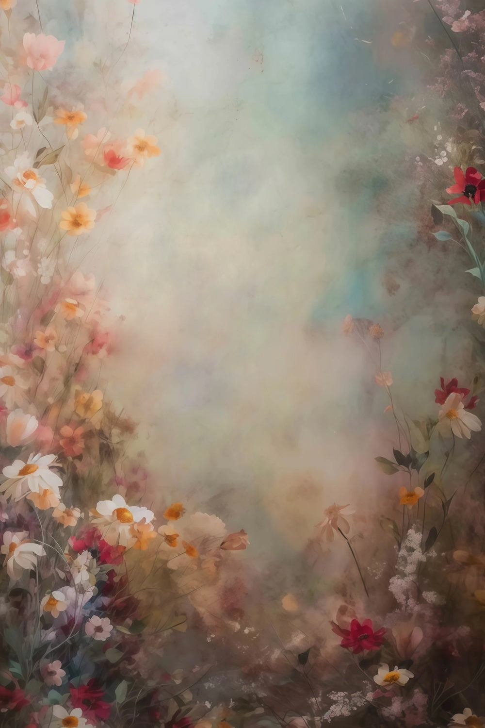 Kunstvoller Hintergrund Üppige Wildblumenwiese Künstlerische Hintergründe MRR10-60