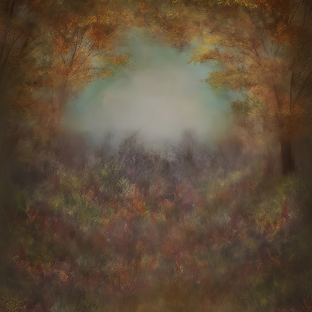 Kunstvolle Hintergründe Herbstblätter Weicher Nebel Künstlerischer Hintergrund MRR10-61