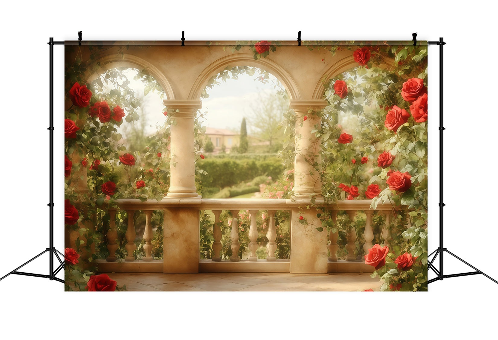 Valentinstag-Fotohintergründe Roter Rosenbogen Valentinstag-Hintergrund MRR11-111