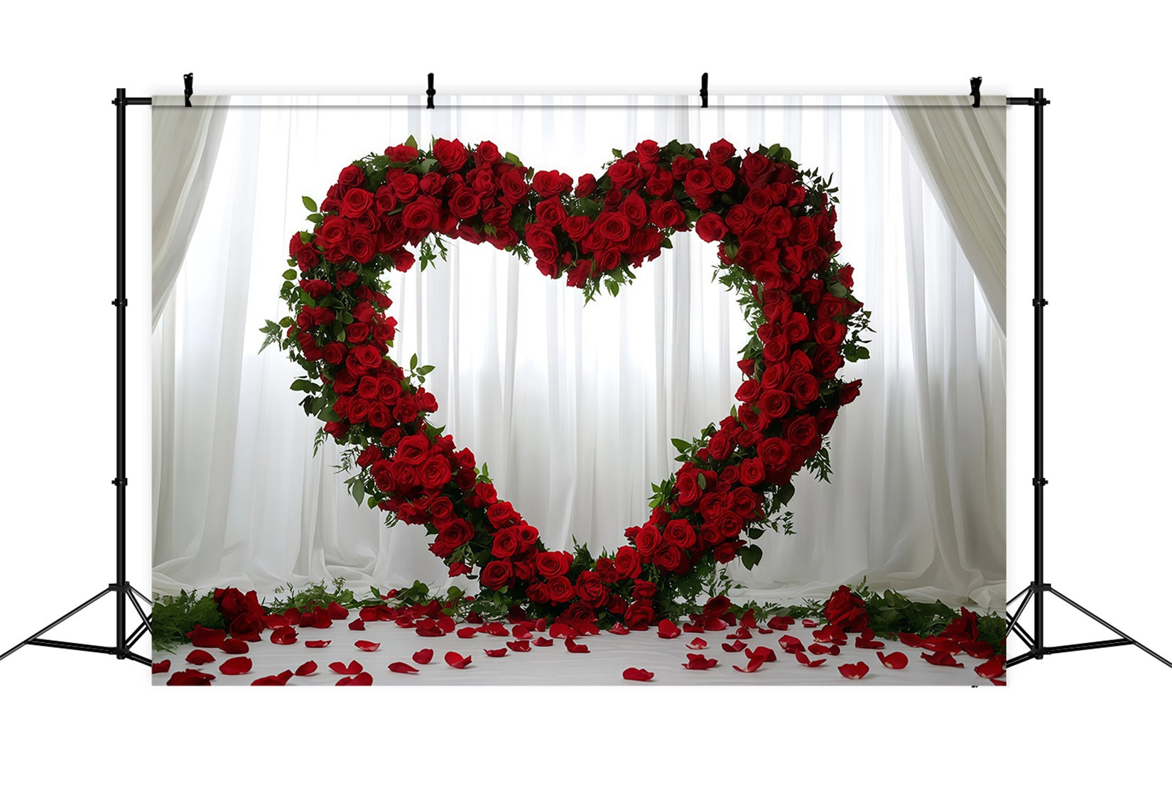 Valentinstag-Hintergrund mit Herzen Rosenblüten Liebesherz Valentinstag-Hintergrund MRR11-114