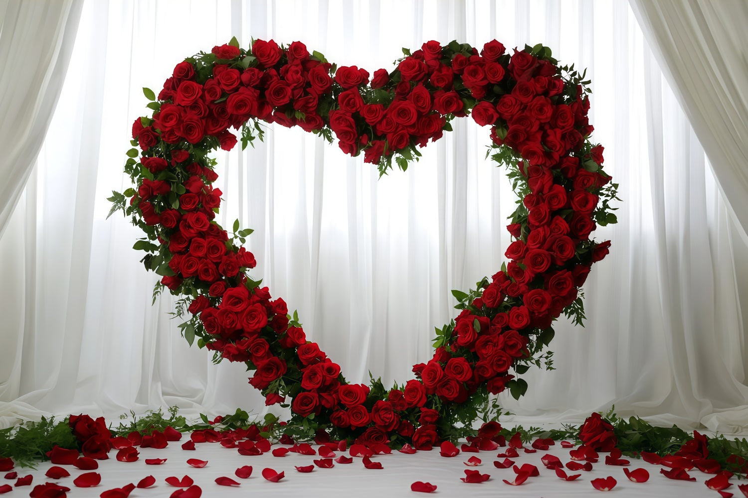 Valentinstag-Hintergrund mit Herzen Rosenblüten Liebesherz Valentinstag-Hintergrund MRR11-114