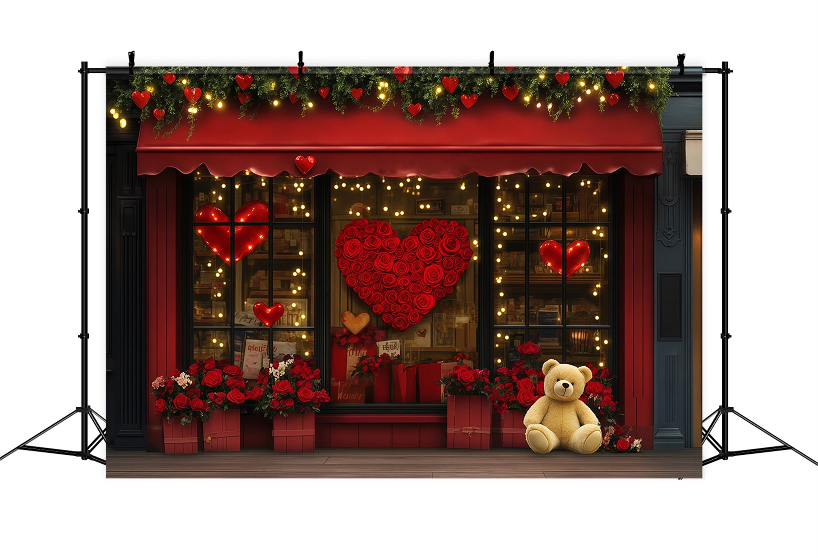 Valentinstag-Hintergrund Geschenkeladen Rote Rose Valentinstag-Hintergründe MRR11-120