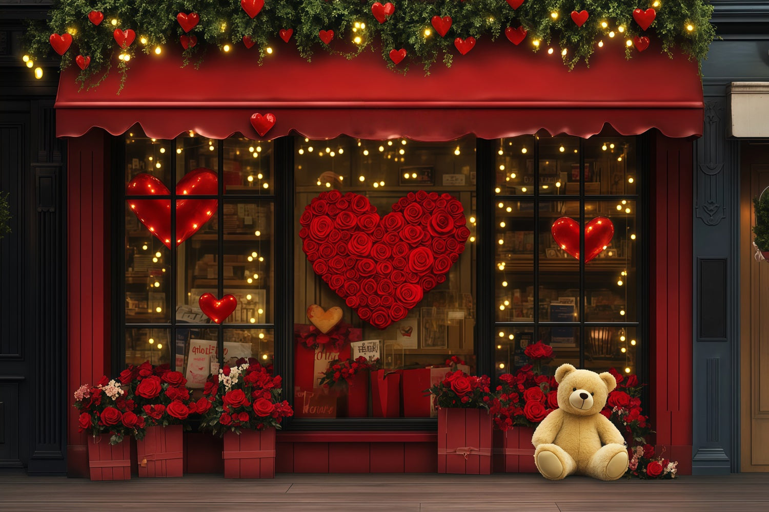Valentinstag-Hintergrund Geschenkeladen Rote Rose Valentinstag-Hintergründe MRR11-120