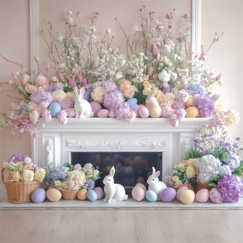 Osterhase Fotohintergrund Pastellfarbener Blumenmantel Osterhintergrund MRR11-82