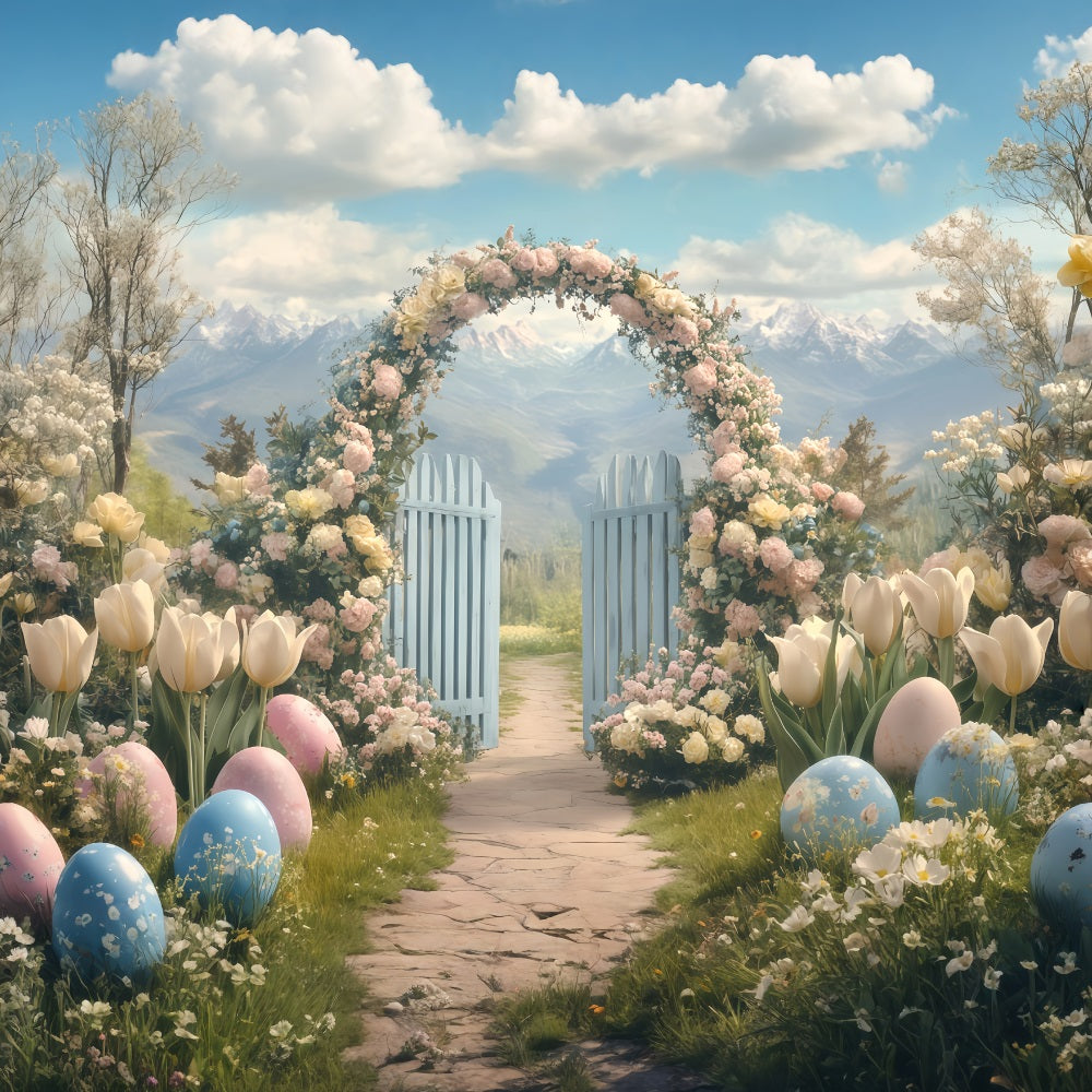 Osterhintergrund Blumengarten Hase Osterfotohintergründe MRR11-83
