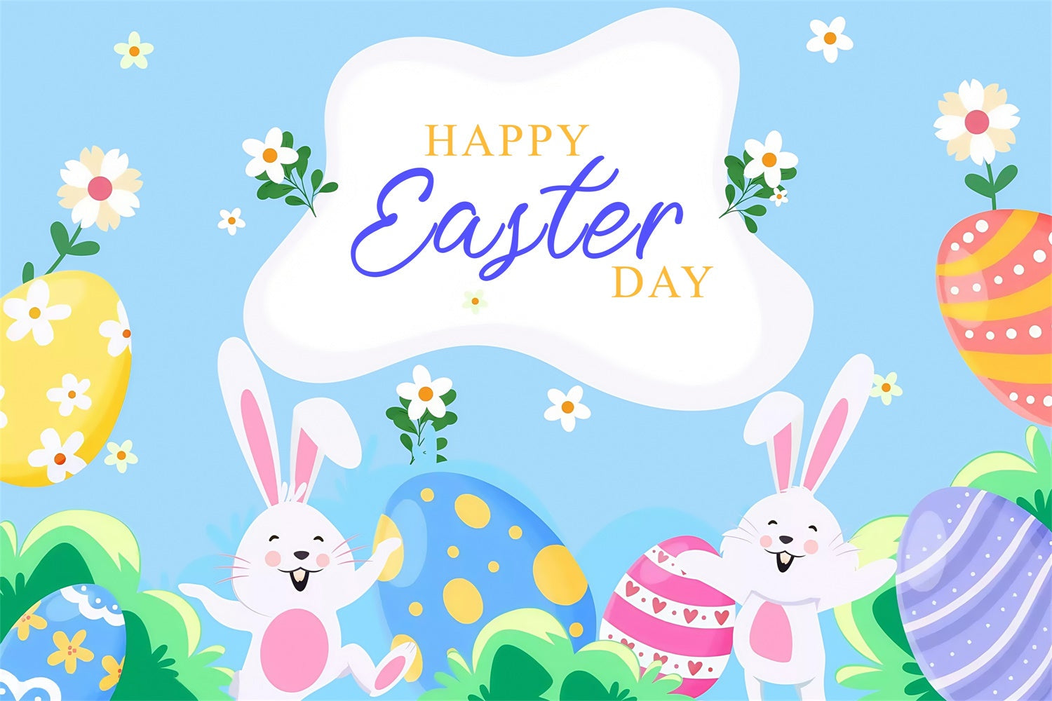 Fotohintergrund Ostern Fröhliche Hasen-Eierjagd Individueller Hintergrund MRR3-122
