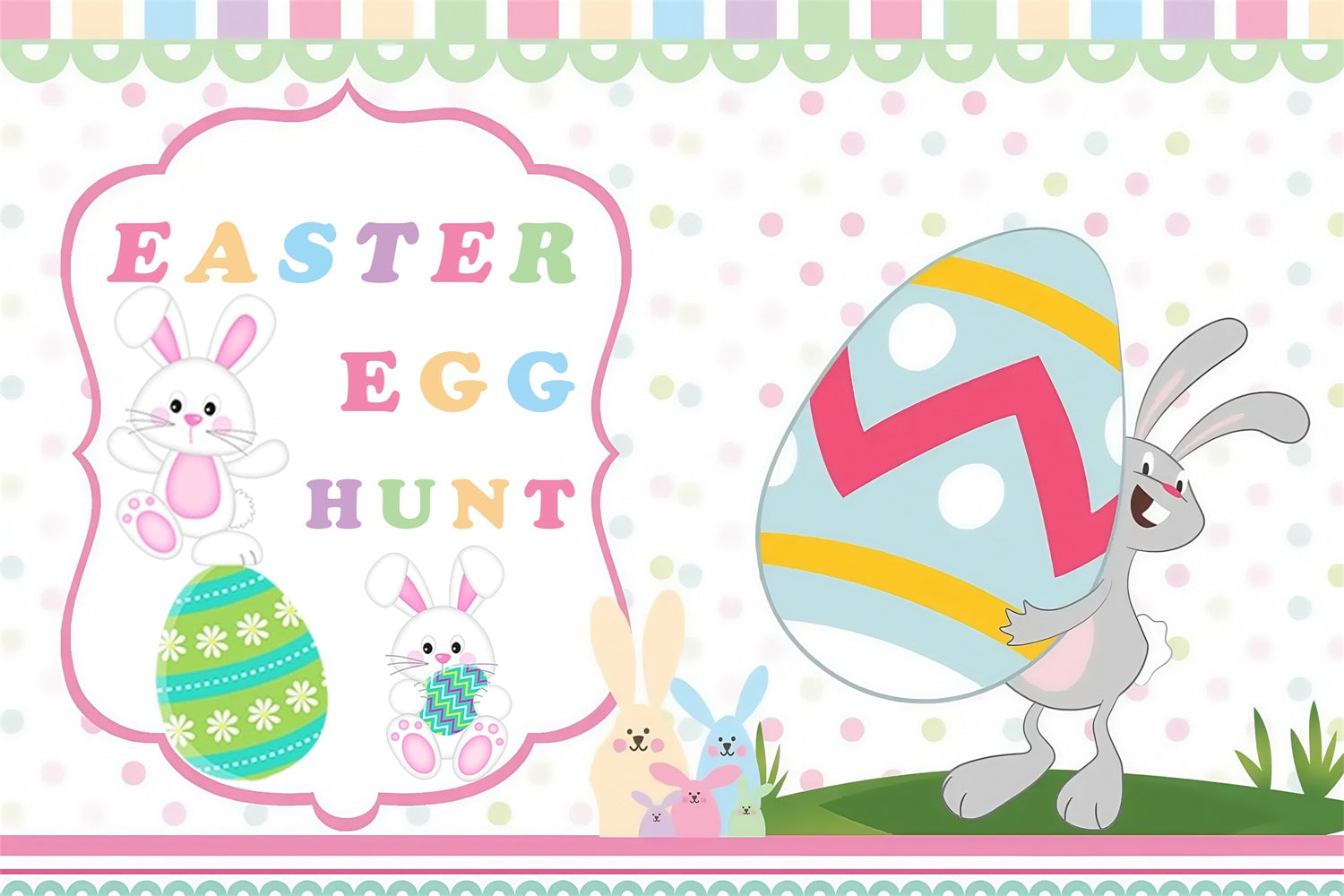 Fotohintergrund für Ostern niedlichen Hasen Ostern benutzerdefinierte Hintergrund MRR3-126