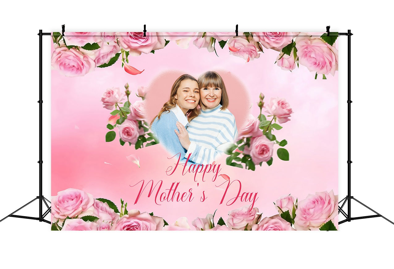 Muttertag Fotohintergrund Rosa Rosen Liebe Individuelles Hintergrundbild MRR3-42