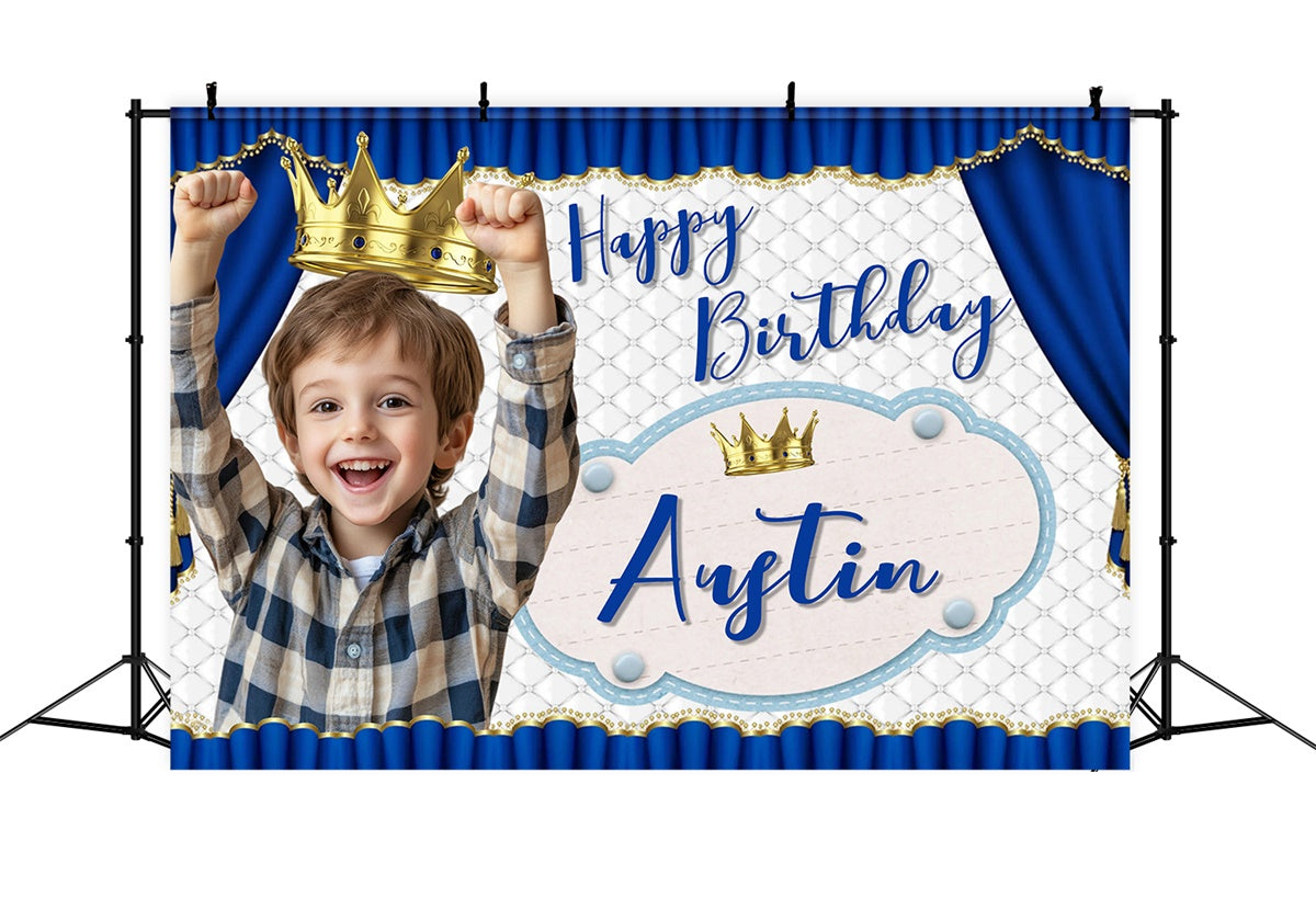 Individuelle Backdrops für Geburtstage Königsblauer Prinz Backdrop MRR3-9
