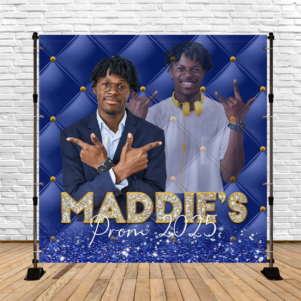 Prom 2025 Backdrop Mitternachtsblau Shine Personalisierte Graduation Party Backdrop MRR5-12