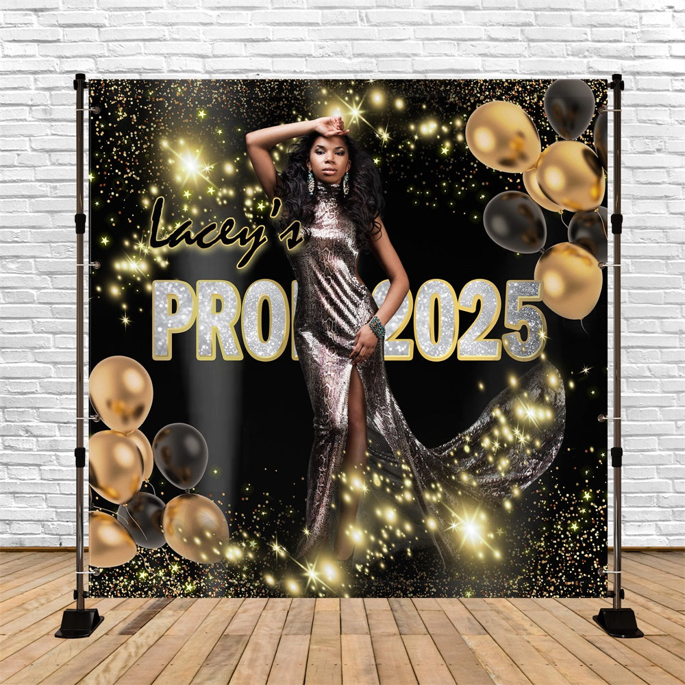 Prom Backdrops Glitter Ballons Glam Customized Graduation Party Backdrop MRR5-18