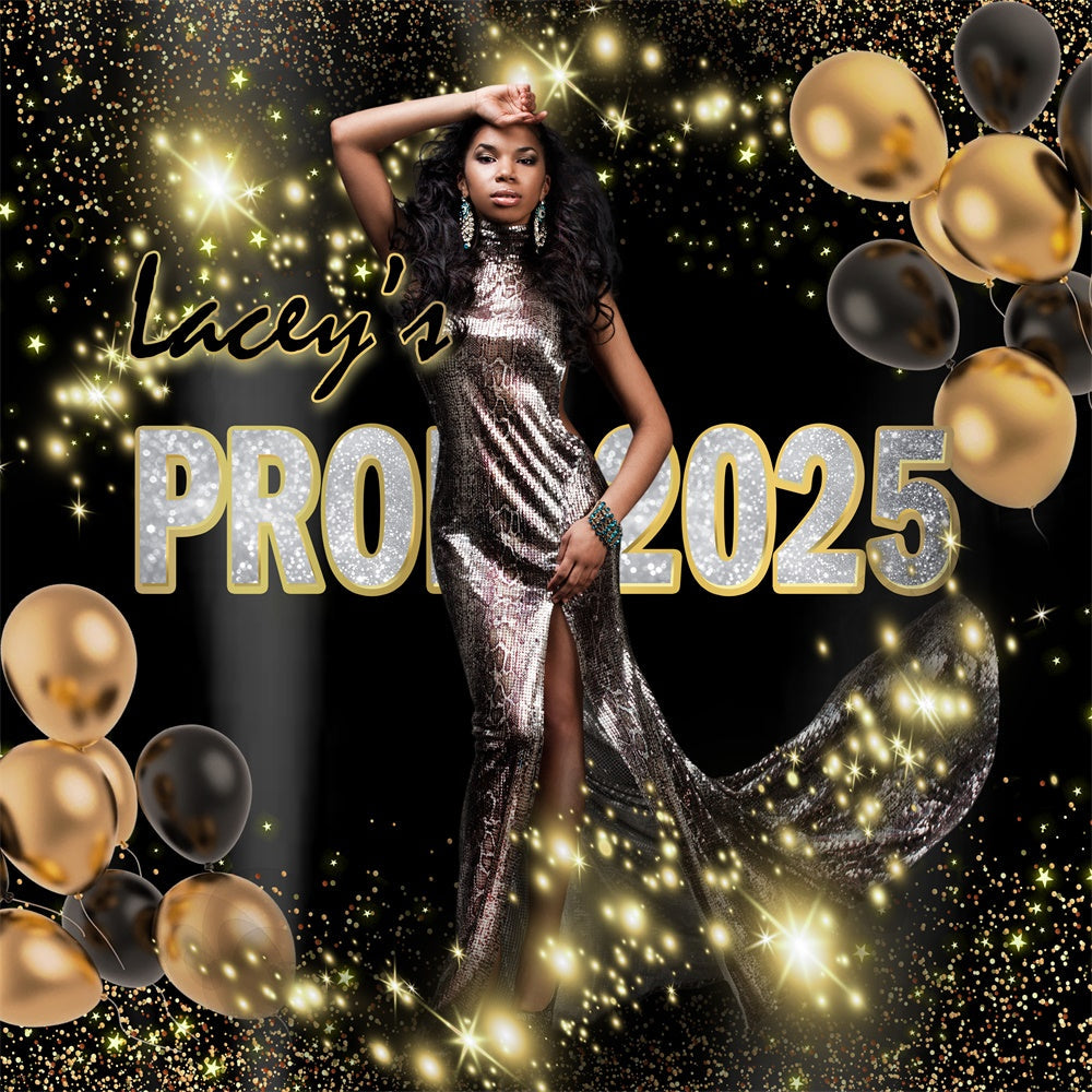 Prom Backdrops Glitter Ballons Glam Customized Graduation Party Backdrop MRR5-18
