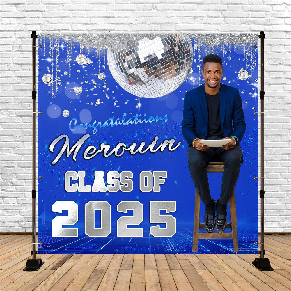 Custom Graduation Hintergrund Disco Mirror Ball Graduation Party Hintergrund MRR5-46