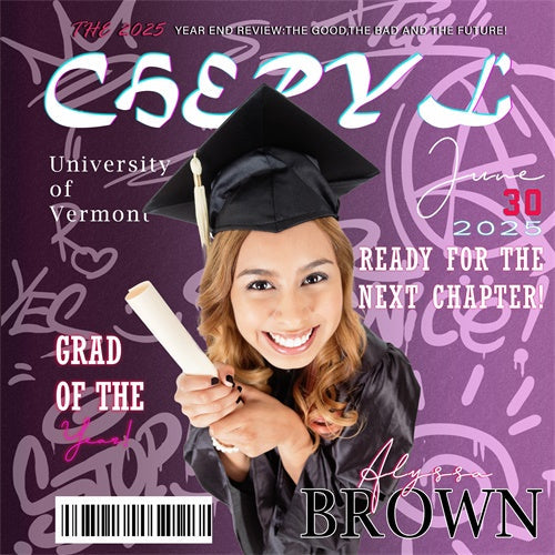 Personalisierte Graduation Backdrop Magazine Style Party Graduation Backdrop MRR6-14