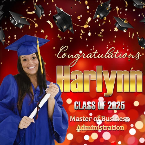 Backdrop Graduation Rot Bokeh Sparkle Customized Party Graduation Backdrop MRR6-27