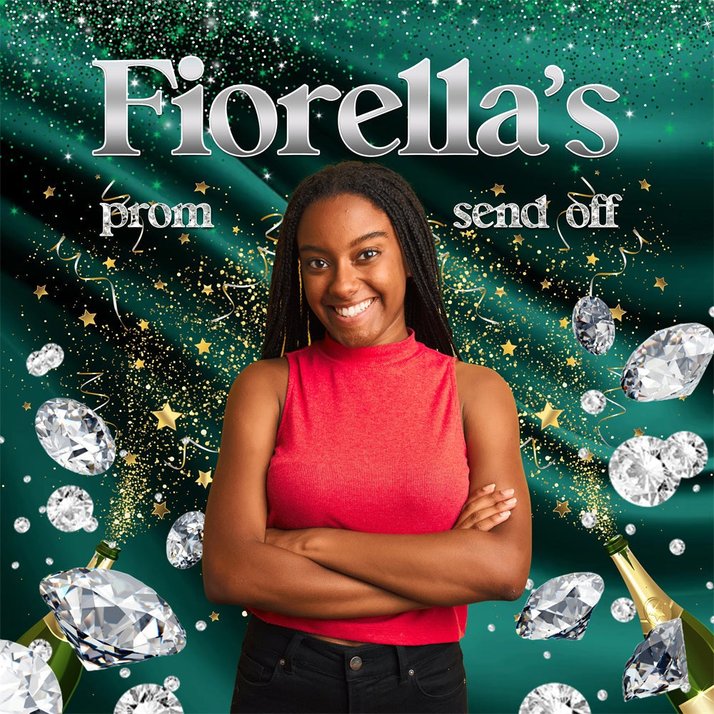 Prom Photo Backdrops Diamant Champagner Custom Party Graduation Backdrop MRR6-28