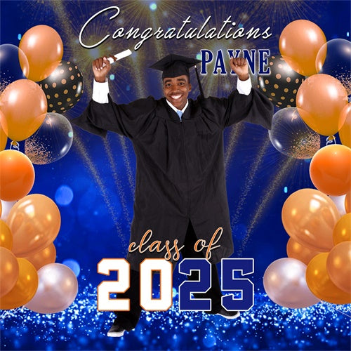 Backdrop Graduation Energetic Ballon Personalisierte Party Graduation Backdrop MRR6-39