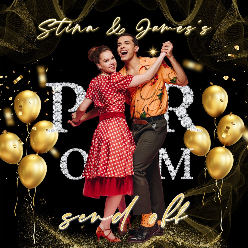 Prom Backdrop Ideen Golden Swing Night Custom Party Graduation Backdrop MRR6-40