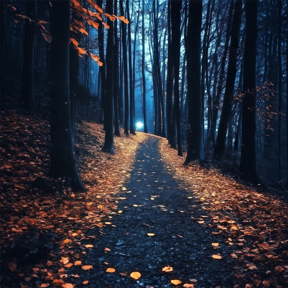 Nacht Wald Foto Hintergrundkulisse Golden Leaf Twilight Backdrop MRR7-113