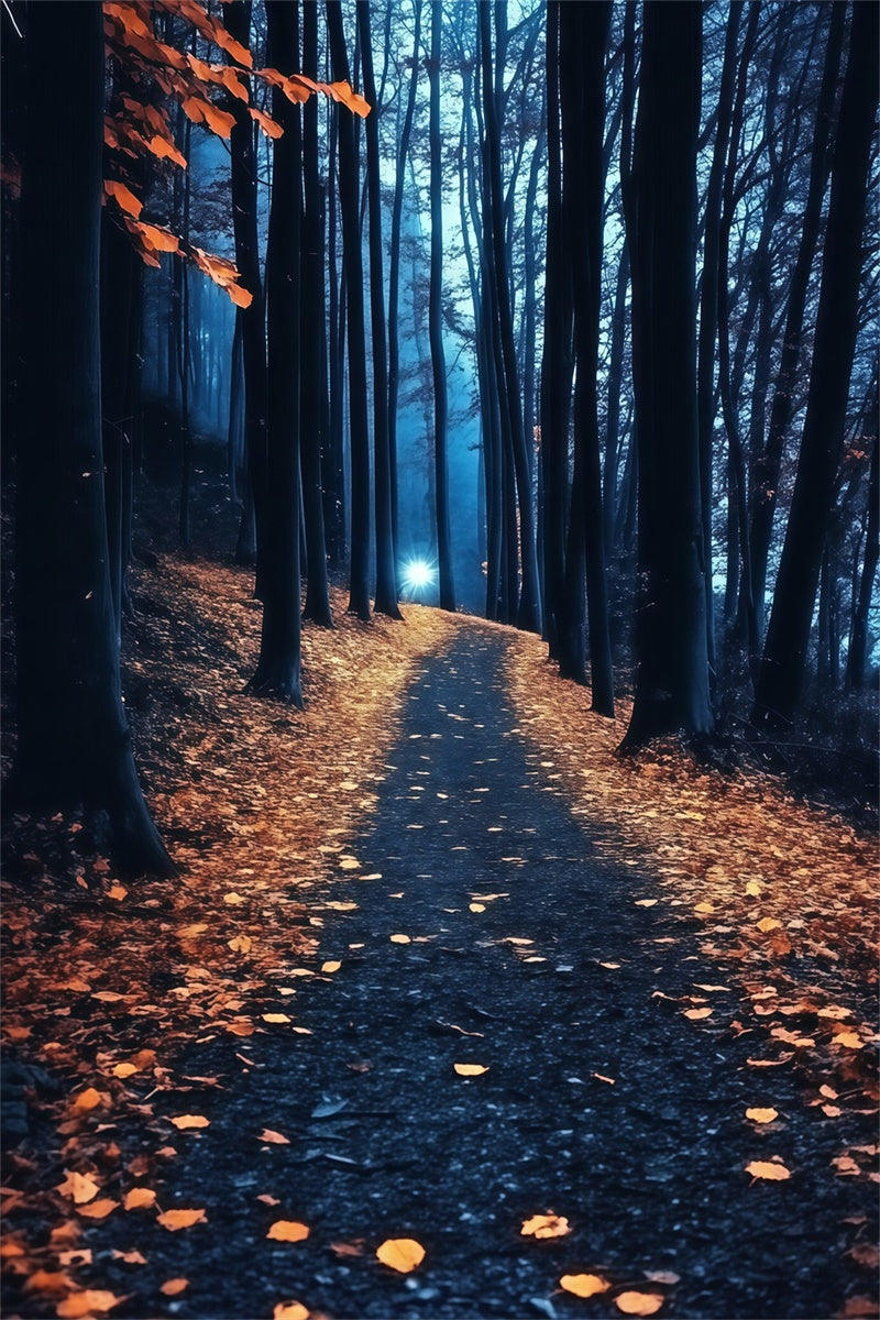 Nacht Wald Foto Hintergrundkulisse Golden Leaf Twilight Backdrop MRR7-113