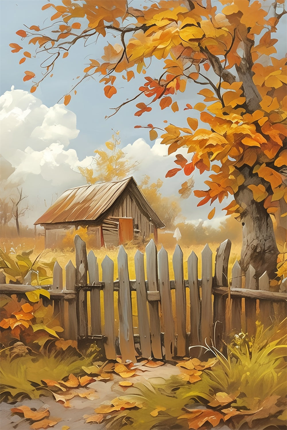 Herbst Fotoshooting Hintergrund Breeze Cottage Dream Backdrop MRR7-141