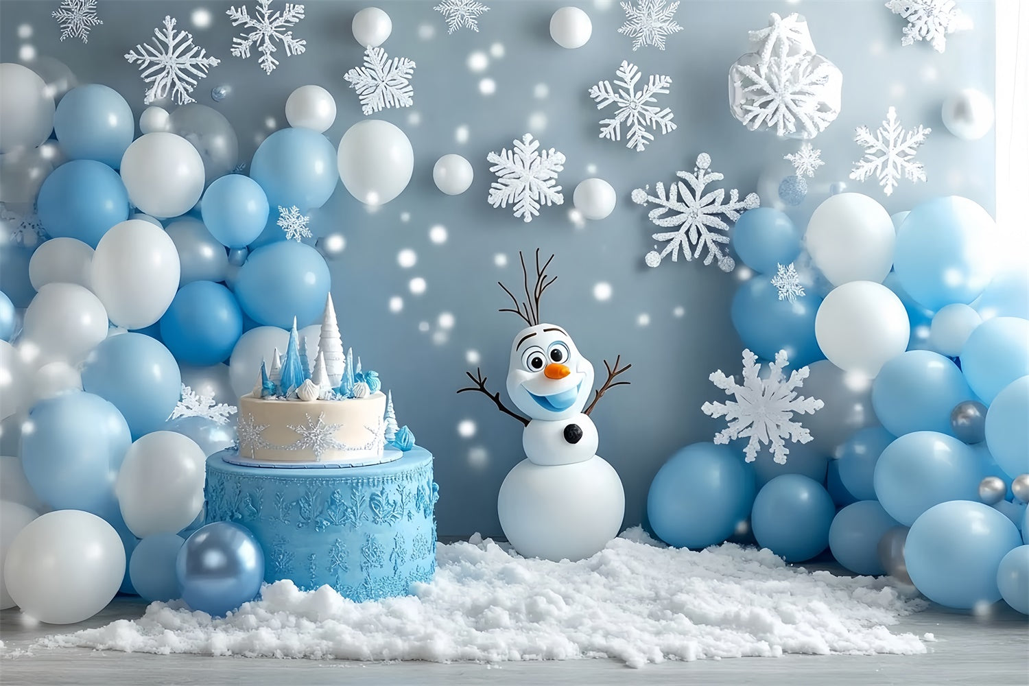 Winter-Fotohintergrund Schneemann Geburtstag Spaß Hintergrund MRR7-169